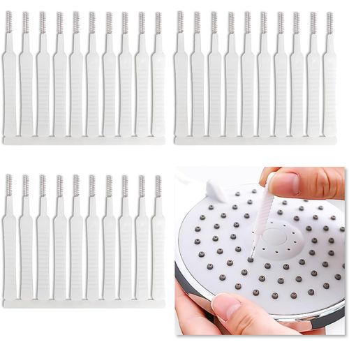 KAL-30 Pièces Brosses De Nettoyage Pour Pomme De Douche, Mini Brosses De Nettoyage Multifonctionnelle, Nettoyant Pommeau De Douche Outils, Mini Brosse À Trous, Pour Petit Trou Espace Buse Fente