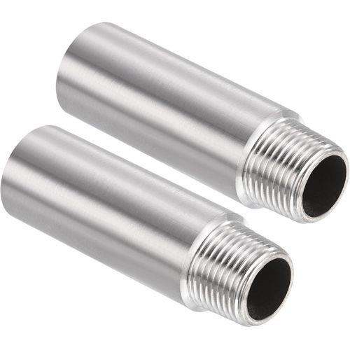 KAL-304 Inox Acier Douche Tête Extension Bras, 2 Paquet G3/8 Mâle À Femelle Filetage 60Mm Longueur Tuyau Raccord Douche Tête Rallonge