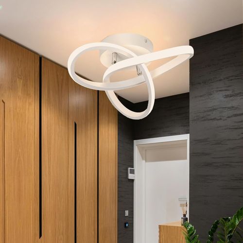 KAL-Plafonnier Led 21 W 2500 Lm Blanc Naturel 3000 K-6500 K Lampe De Cuisine Moderne En Aluminium Lampe De Chambre À Coucher Blanc Pour Couloir, Cuisine, Balcon, Studio, Diamètre 25 Cm