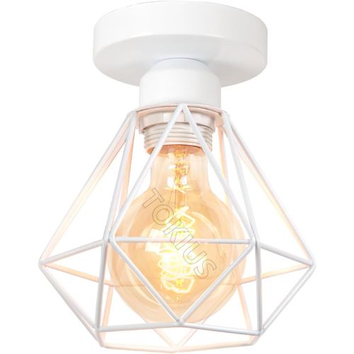 Kal-Plafonnier Industriel Vintage Luminaire E27 Rétro Lustre Suspension Design Métal Cage160mm Éclairage Plafond Pour Salon Cuisine Chambre