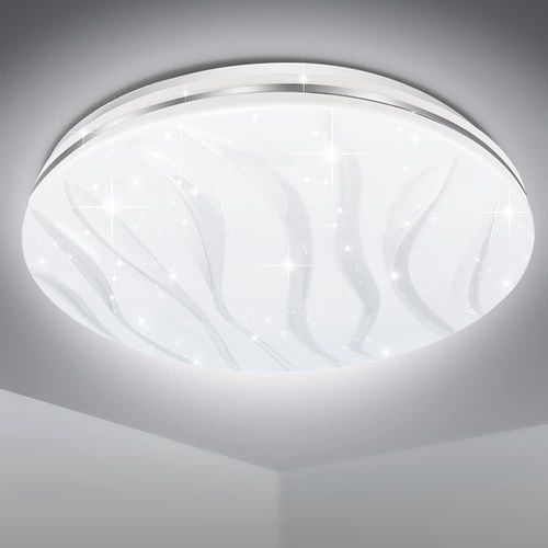 KAL-Plafonnier Led 24W 1900Lm Blanc Froid 6500K Panel Rond Lampes De Plafond Moderne Ultra-Mince Led Lampe, Convient Pour Salon Chambre Cuisine Balcon Couloir Bureau, 33 * 5Cm