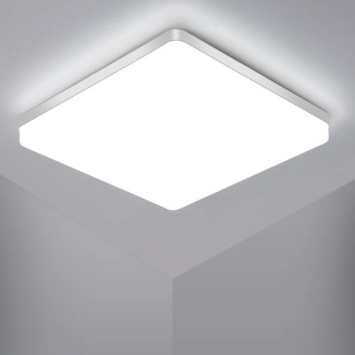 KAL-Plafonnier Led 48W, 6500K 2200Lm Lampe De Plafond, Ip44 Plafonnier Salle De Bain Led,30Cm Lumière Blanche Luminaire Pour Chambre, Salle De Bain, Cuisine, Couloir, Balcon