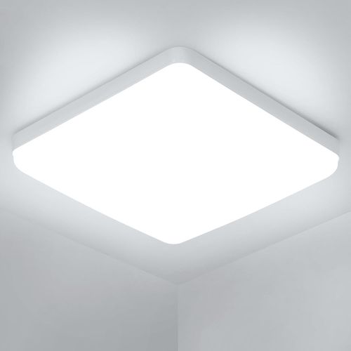 KAL-Plafonnier Led 36W, 6500K 2070Lm Lampe De Plafond, Ip44 Plafonnier Salle De Bain Led,23Cm Lumière Blanche Luminaire Pour Chambre, Salle De Bain, Cuisine, Couloir, Balcon