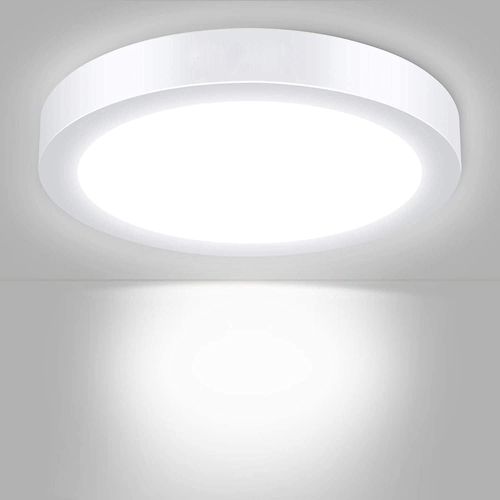 Kal-6w Plafonnier Led Rond Ultra Plate Lampes De Plafond, 480lm Blanc Froid Naturel 6000k,12*3.8cm Luminaire Intérieur Parfait Pour Chambre, Cuisine, Entreé [Classe Énergétique A+]