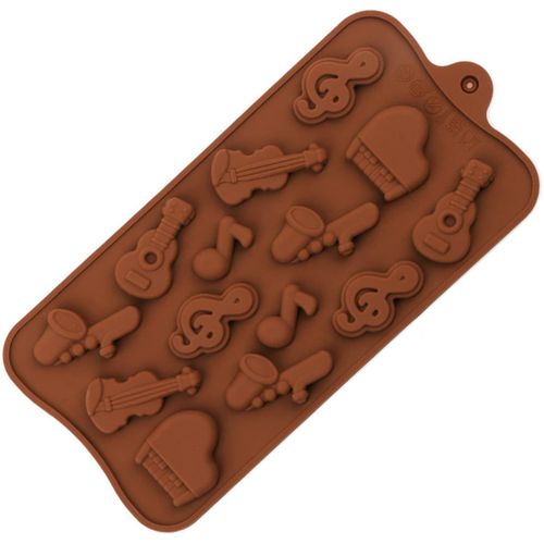 Kal-Moule À Fondant Notes De Musique Silicone En Forme De Guitare Au Chocolat Décoration De Gâteaux En Forme De Notes De Musique Moule Notes Silicone Musique Convient Pour Faire Des Biscuits, Du Choc