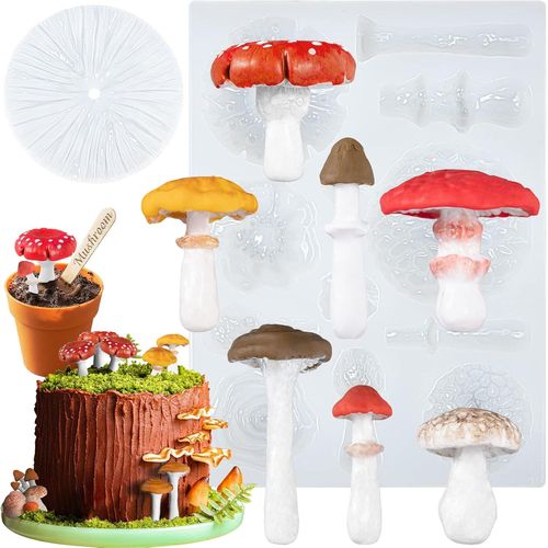KAL-Life Like Moule En Silicone En Forme De Champignon Pour Fondant Et Décoration De Gâteau Chocolat
