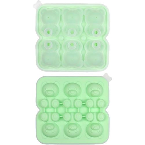 Kal-Bac À Glaçons Ours À 6 Cavités 3d Ours Moule À Glaçons Machine À Glace En Silicone Avec Entonnoir,Bac À Glaçons Mignon En Form Pour Boisson Froide,Chocolats Et Bonbons