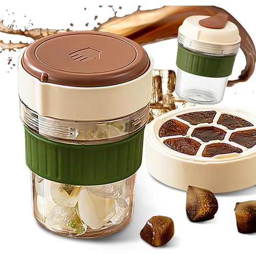 Kal-Bac À Glaçons Vertical, Moule À Glaçons, 2 En 1 Tasse À Café Glacé Pour L'été, Sans Bpa, Facile À Détacher, Avec Couvercle, Faire De La Glace Et Servir Sans Toucher La Glace,Pour Bière Café
