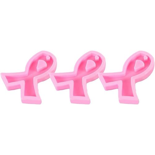 Kal-Lot De 3 Moules Porte-Clés En Silicone Avec Trou Pour La Sensibilisation Au Cancer Du Sein, Faits À La Main, Pour Chocolat, Gâteau, Pudding, Crème Glacée