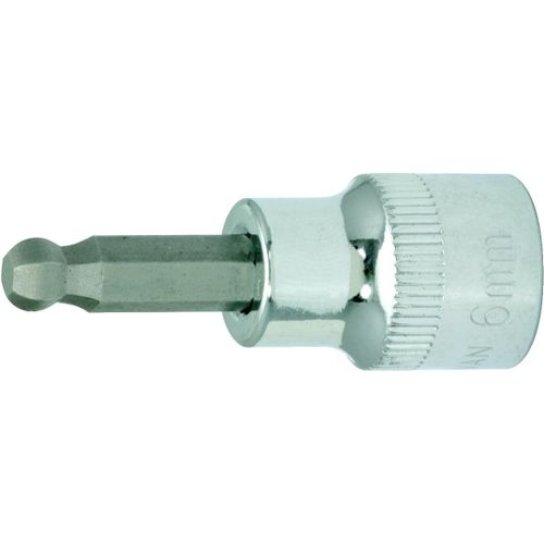 KAL-918.3873 - Douille Tournevis 3/8"" 6 Pans Sphériques, Longueur 50 Mm, Ø 6 Mm - Gamme Chromeplus - En Chrome Vanadium - Finition Chromée