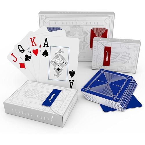 Kalanka-Cartes De Poker En Plastique, Double Paquet Bleu Et Rouge, Index Jumbo, Imperméable Et Lavable, Jeu De Cartes De Poker Professionnelles, Cartes À Jouer De Texas Holdem Poker