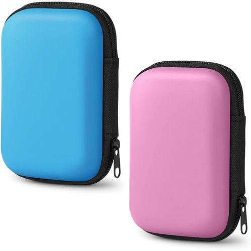 Kalanka-Etupour Cartes Uno,2pcs Étui De Transport Rigide,Etui Pour Cartes À Jouer Pratique Pour Voyager,Protège Les Cartes De L'humidité Et De La Poussière,Pour 10cm X 7cm Carte(Bleu Ciel/Rose)