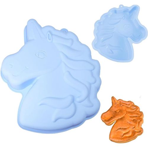 Kalanka-3d Moules À Pâtisserie Moule, Moules En Silicone Licorne, Moule À Gâteau En Forme De Licorne Pour La Pâtisserie, Glace, Dessert, Pudding, Pudding, Chocolat, Pain, Moule Pâtisserie Silicone(Bl