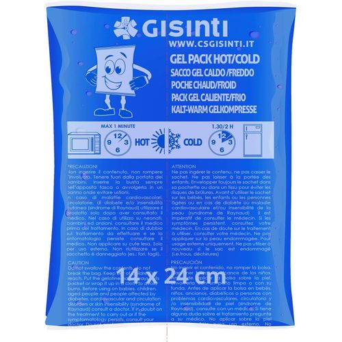 KALANKA-Kit glace gel réutilisable chaud froid fabriqué en Italie, enveloppe congélateur et micro-ondes, 1 pièce 14 x 24 cm