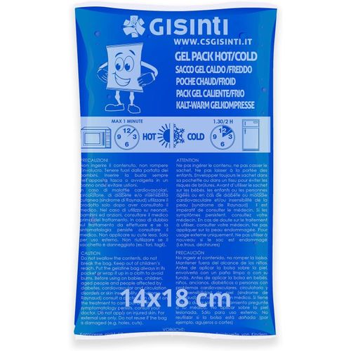 KALANKA-Kit gel de glace réutilisable chaud froid fabriqué en Italie, enveloppe congélateur et micro-ondes, 1 pièce 14 x 18 cm