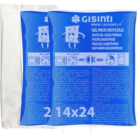 KALANKA-Kit Gel Glace Réutilisable Chaud Froid Fabriqué en Italie - Enveloppe Congélateur et Micro-ondes + Sac en Tissu (2 Pièces Maxi)