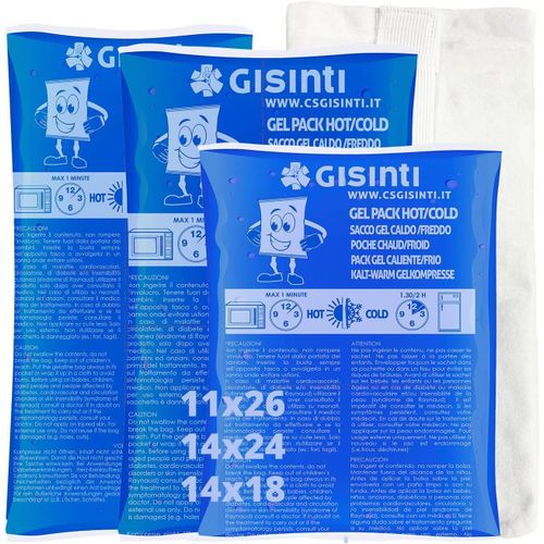KALANKA-Kit gel de glace réutilisable, chaud froid fabriqué en Italie, enveloppe congélateur et micro-ondes + sac en tissu (3 grandes pièces)