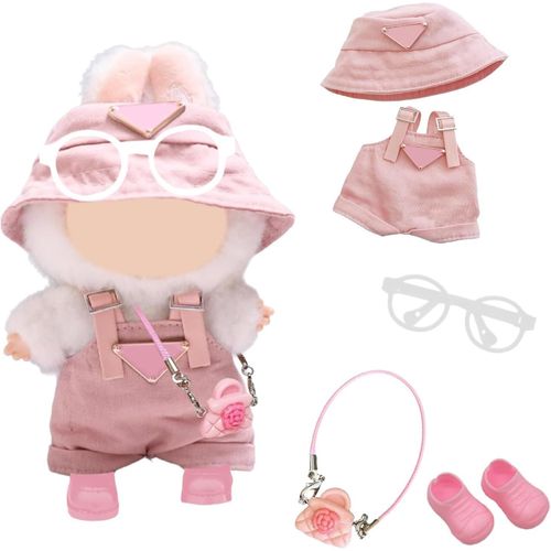 KALANKA-5 Pièces Vêtements pour 17 cm Poupée La-bu-bu, Vetement Peluche Accessoires DIY pour La-PU Brose Leggings, Poupées Vêtements pour Collectionneurs, Cadeaux Enfants(poupée en Peluche Non Inclus