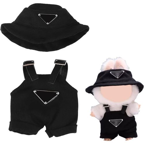 KALANKA-Ensemble de crochet miniature fait à la main, vêtements de poupée tendance, convient aux poupées en peluche en caoutchouc pour poupées Lbubu Plush de 17 cm, cadeaux pour enfants, pantalon