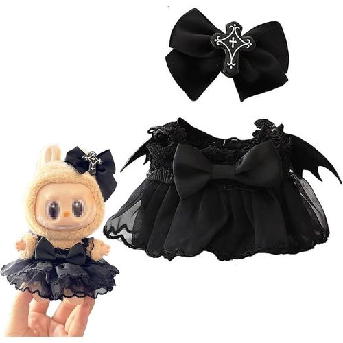 KALANKA-Porte-clés Le bub Style 17 cm, Vêtements faits à la main au crochet, Robes de poupée La bub avec accessoires, tenue élégante pour peluche de style La bub