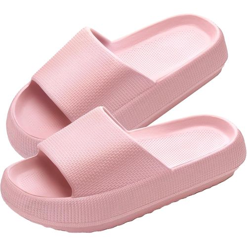 Kalanka-Claquettes Homme Femme, Tongs De Douche Confortables Et Douces Pantoufles Antidérapantes Sandales De Piscine Et Plage Claquette Sandales Rose Noir