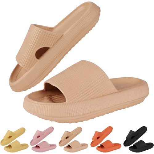 Kalanka-Claquette Hommes Femme Été Pantoufles De Douche Sandales Confortable Maison Chaussons De Bain Antidérapant Chaussures De Piscine Plage Pantoufles Plateforme