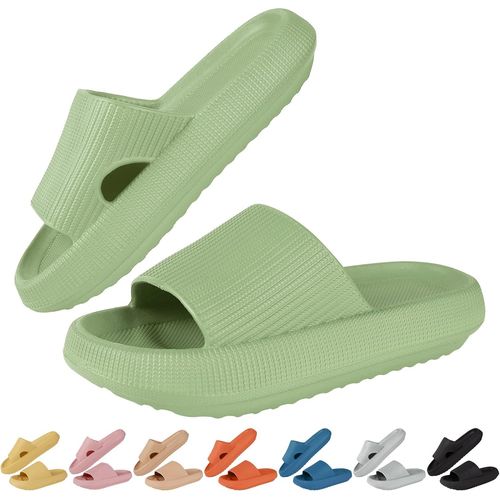 Kalanka-Claquette Hommes Femme Été Pantoufles De Douche Sandales Confortable Maison Chaussons De Bain Antidérapant Chaussures De Piscine Plage Pantoufles Plateforme