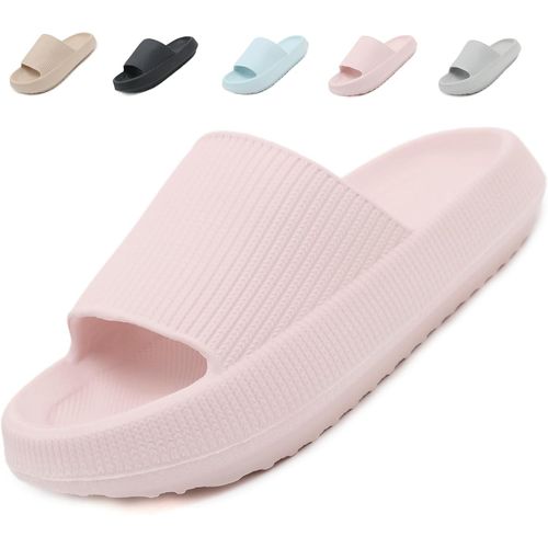 Kalanka-Claquettes Femme Sandales Homme Confortables Pantoufles Antidérapant Chaussures De Bain Cloud Slides Pour Maison Plage Piscine