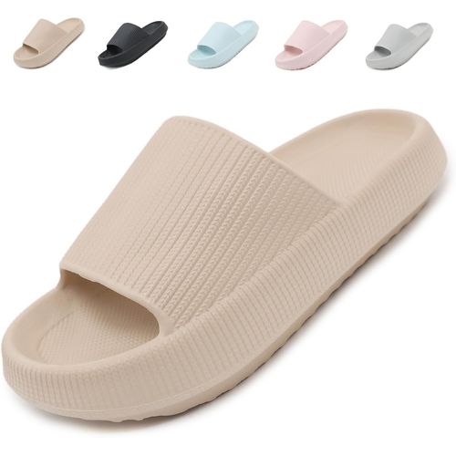 Kalanka-Claquettes Femme Sandales Homme Confortables Pantoufles Antidérapant Chaussures De Bain Cloud Slides Pour Maison Plage Piscine