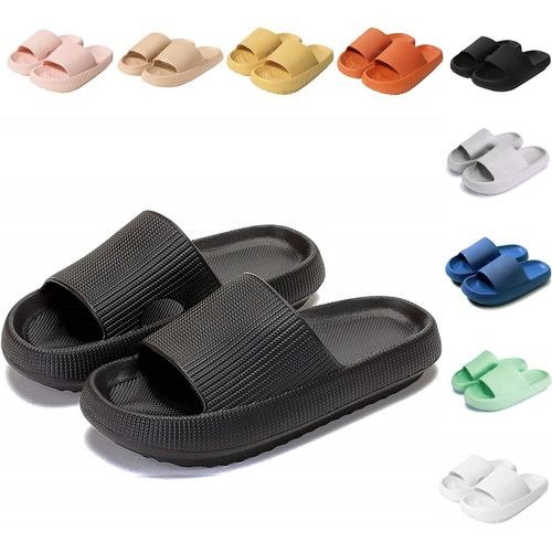 Kalanka-Claquettes Femme Chausson Homme Confortables Pantoufles Semelle Épaisse Eva Cloud Slippers Séchage Rapide Claquette Douche Antidérapant Chaussons De Bain/De Plage