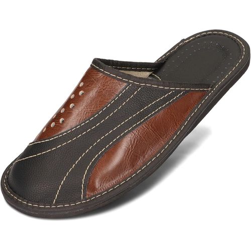 Kalanka-Pantoufles Pour Hommes Pantoufles En Cuir Naturel 40-46 Eu