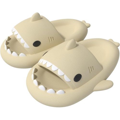 Kalanka-Femme Homme Enfant Claquettes De Requin Été Shark Slides Slippers Antidérapante Chaussures De Piscine Plage Chaussons De Bain