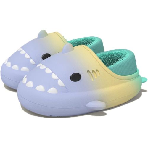 Kalanka-Requin Chaussons Femmes Homme Peluche Pantoufles Garçon Fille Hiver Imperméable Chaud Claquettes Antidérapant Maison Chaussons