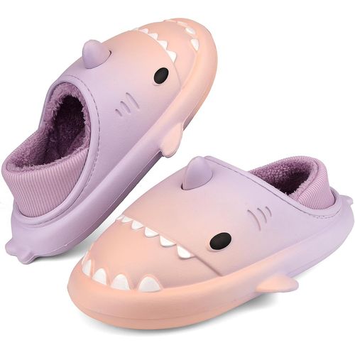 Kalanka-Requin Chaussons Femmes Homme Peluche Pantoufles Garçon Fille Hiver Imperméable Chaud Claquettes Antidérapant Maison Chaussons