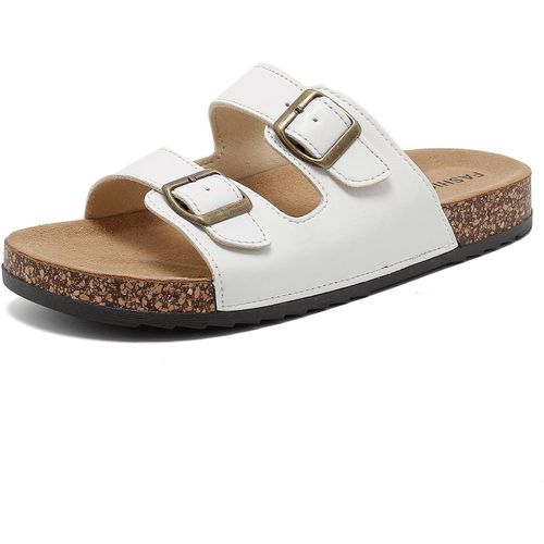 Kalanka-Sandales Mules Femme Homme Claquette Slide Et Sabots Bout Ouvert Cuir Plates En Liège Chaussure
