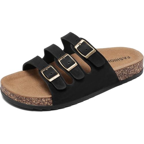 Kalanka-Sandales Mules Femme & Homme En Liège \U2013 Claquettes Plates En Cuir À Bout Ouvert, Confortables Pour Été Et Plage