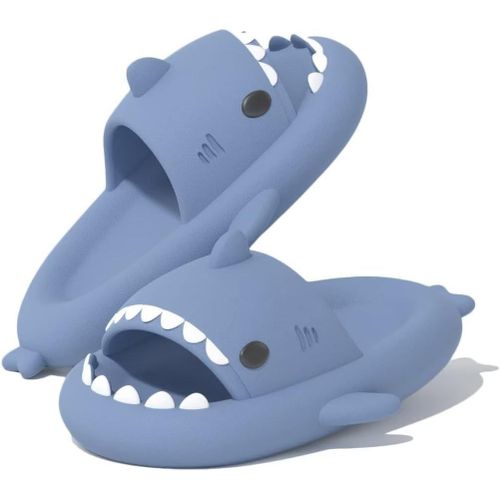 Kalanka-Claquettes Requin Été Femme Homme Chaussons De Piscine Et Plage Antidérapant Chaussures De Bain Douche Maison