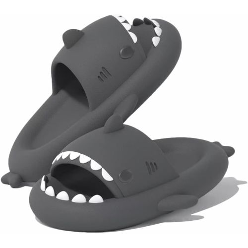 Kalanka-Claquettes Requin Été Femme Homme Chaussons De Piscine Et Plage Antidérapant Chaussures De Bain Douche Maison