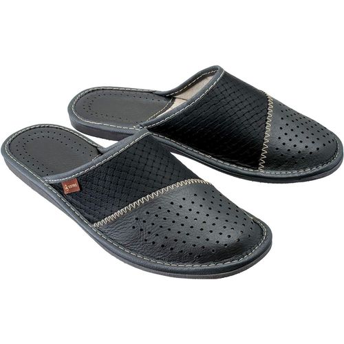 Kalanka-Chaussons Hommes Pantoufle Chausson Homme Cuir Mules Pantoufles M55