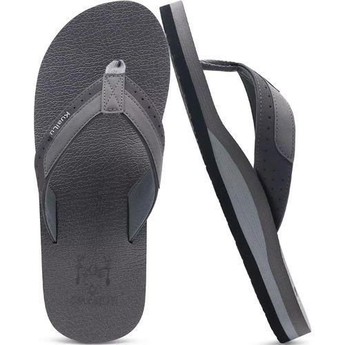 Kalanka-Tongs Hommes Été Cuir En Tissu Plage Sandales Mousse De Yoga Piscine Chaussures
