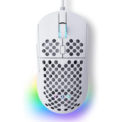 KALANKA-× TMKB M1SE Souris Gamer pour PC, avec capteur Optique 12800 DPI Gaming Mouse, 6 Boutons programmables, RGB Personnalisable, Ergonomique Souris Filaire Ordinateur - Blanc