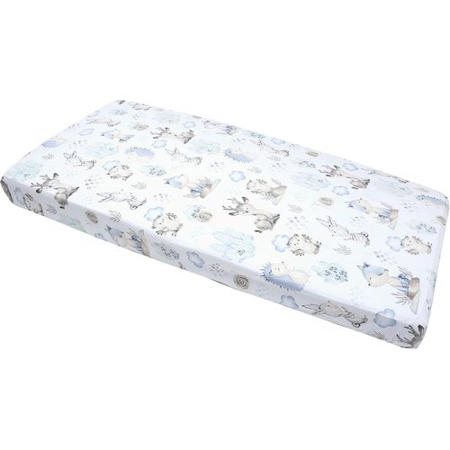 Kalanka-Drap Housse 60x120 Lit Bebe Matelas Enfant Bébé - 100% Coton Fitted Draps Lit Pour Baby Bed Cover Sheets Matela Literie Mattress Couette (Cerf Et Hérisson)