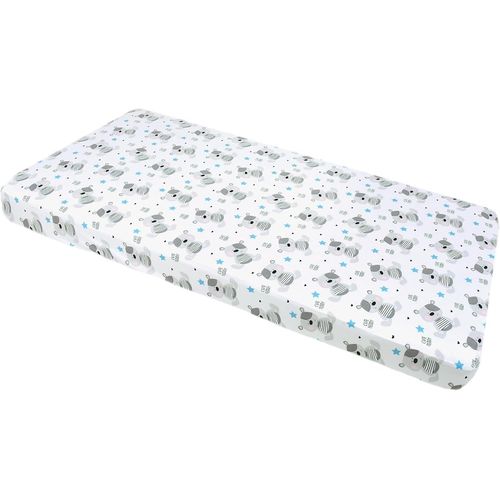 Kalanka-Drap Housse 60x120 Lit Bebe Matelas Enfant Bébé - 100% Coton Fitted Draps Lit Pour Baby Bed Cover Sheets Matela Literie Mattress Couette (Ours En Peluche Bleu Clair)