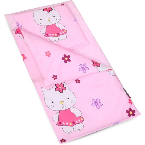 Kalanka-Lot De 3 Parures De Lit Pour Poupée - 3 Pièces - Couverture + Oreiller + Matelas - En Coton - Certifié Öko-Tex Standard 100, Chat Rose