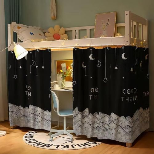Kalanka-Rideau Pour Lit Superposés Rideau Ombrage Occultant Mezzanine Dortoir Tente De Lit Couvre-Lits Baldaquin Moustiques Cabane Ciel De Lits Tentation Couchette Étudiants Collèges Draperies