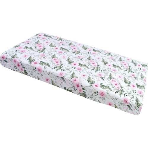 Kalanka-Drap Housse 60x120 Lit Bebe Matelas Enfant Bébé - 100% Coton Fitted Draps Lit Pour Baby Bed Cover Sheets Matela Literie Mattress Couette (Fleurs Roses)