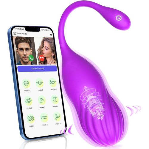 Kalanka-Vibromasseurs Feminin Oeuf Vibrant Femme À Distance Sex Toy¿S Femme Vibromasseur, Femme Clitoridien Puissant Gode Vibro-Masseur Sextoyse Femme Clitoridienne Vibro Telecommande App 9 Modes(Vio