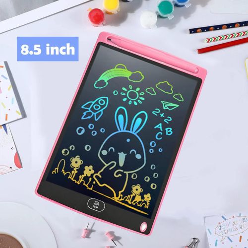 Tablette d¿écriture LCD 8.5"" rose, écran couleur, cadeau créatif pour enfant