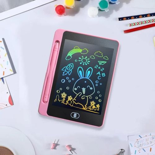 Tablette d¿écriture LCD 6.5"" rose, écran couleur, jouet de dessin pour enfant