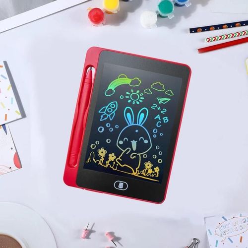 Tablette d¿écriture LCD 6.5"" rouge, écran couleur, jouet créatif pour enfants